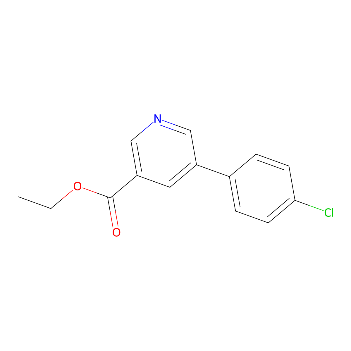 Ethyl 5-(4-chlorophenyl)nicotinate molecular structure, CAS 1258269-08-7