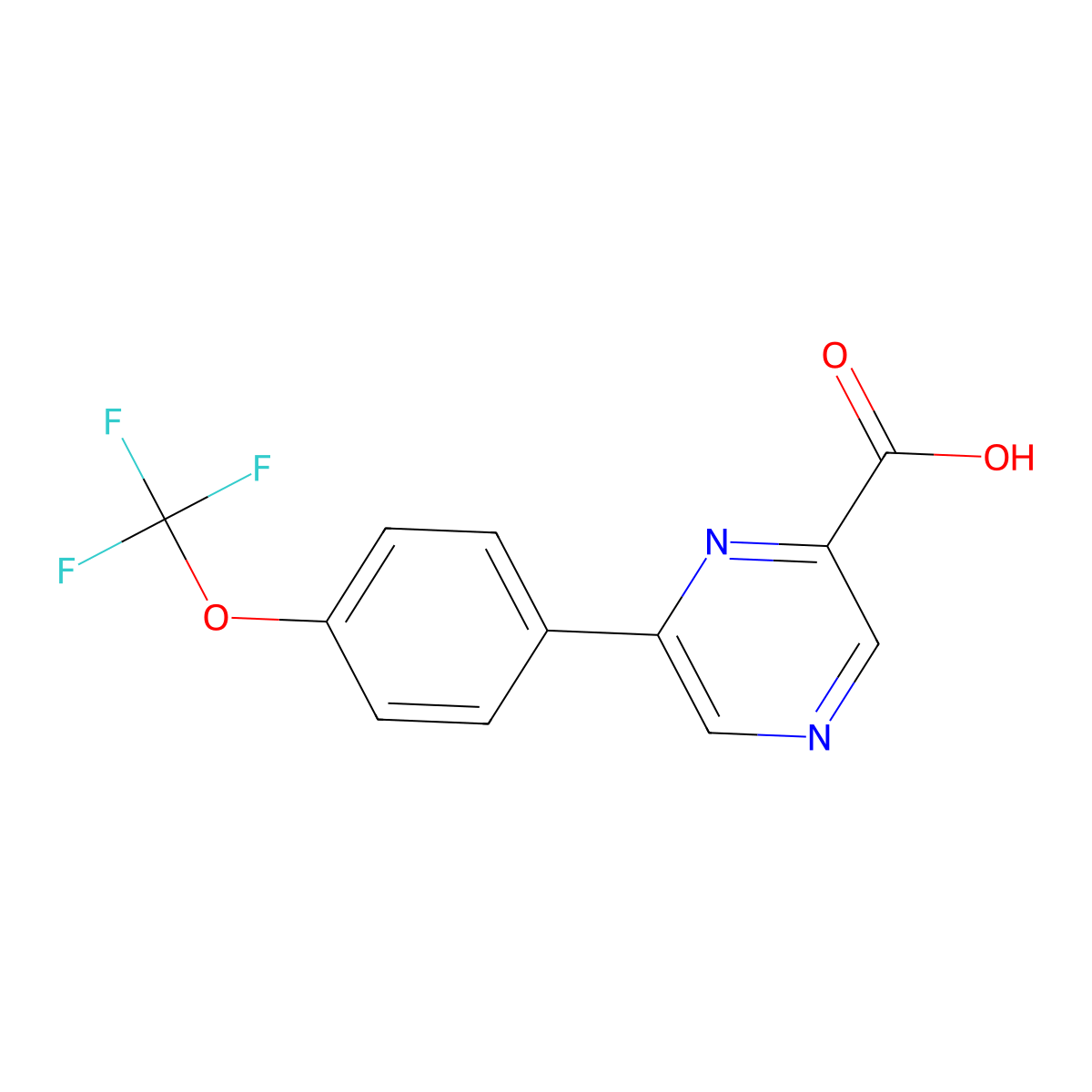6-[4-(Trifluoromethoxy)phenyl]pyrazine-2-carboxylic Acid molecular structure, CAS 1258269-13-4