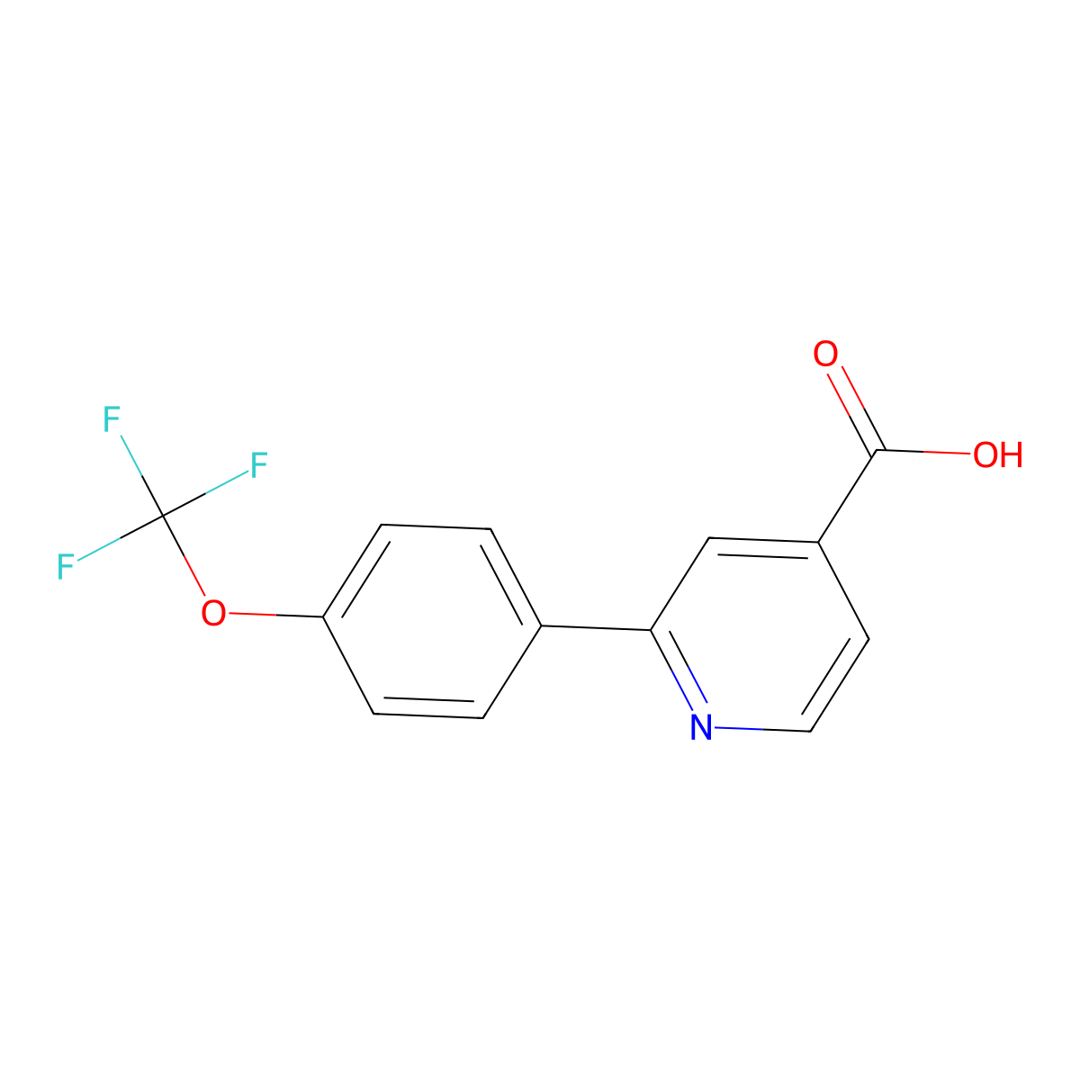 2-(4-(Trifluoromethoxy)phenyl)isonicotinic acid molecular structure, CAS 1258269-14-5