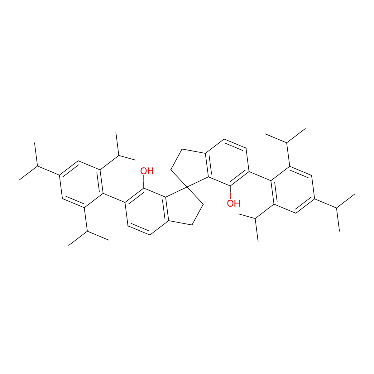 (1S)-2,2',3,3'-Tetrahydro-6,6'-bis[2,4,6-tris(1-methylethyl)phenyl]-1,1'-spirobi[1H-indene]-7,7'-diol molecular structure, CAS 1258276-31-1