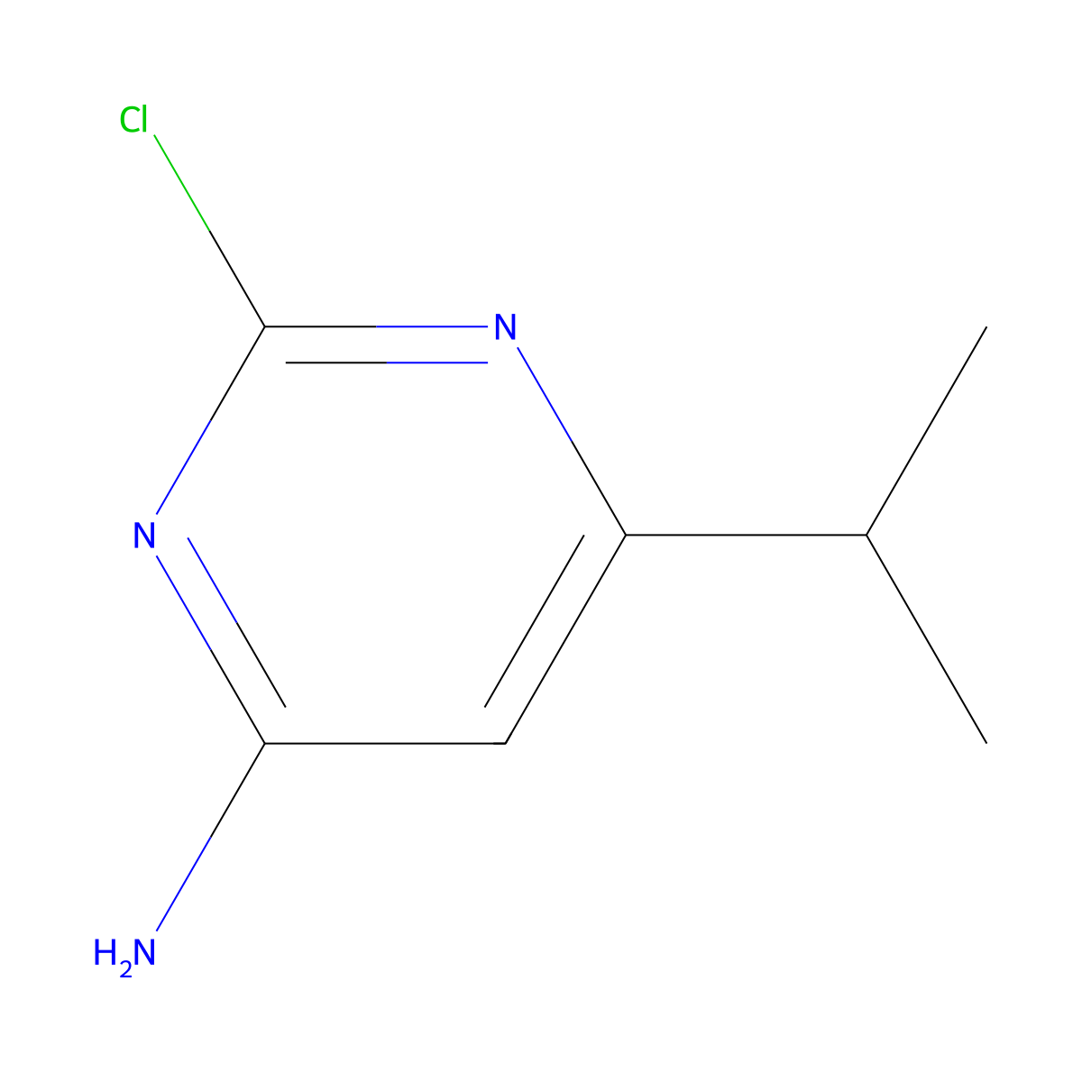 2-Chloro-6-(propan-2-yl)pyrimidin-4-amine molecular structure, CAS 1258288-61-7