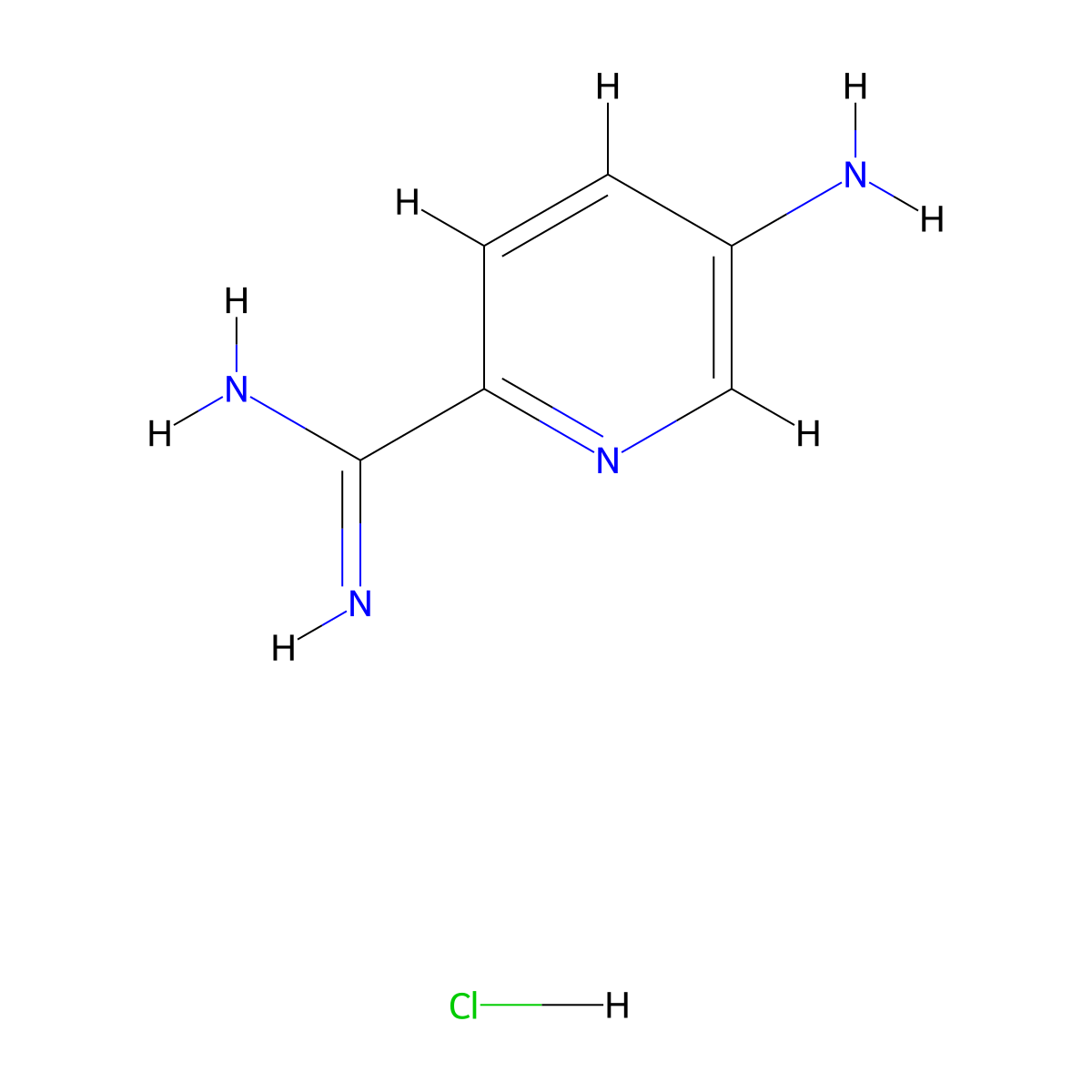 5-Aminopyridine-2-carboximidamide hydrochloride molecular structure, CAS 1258290-09-3
