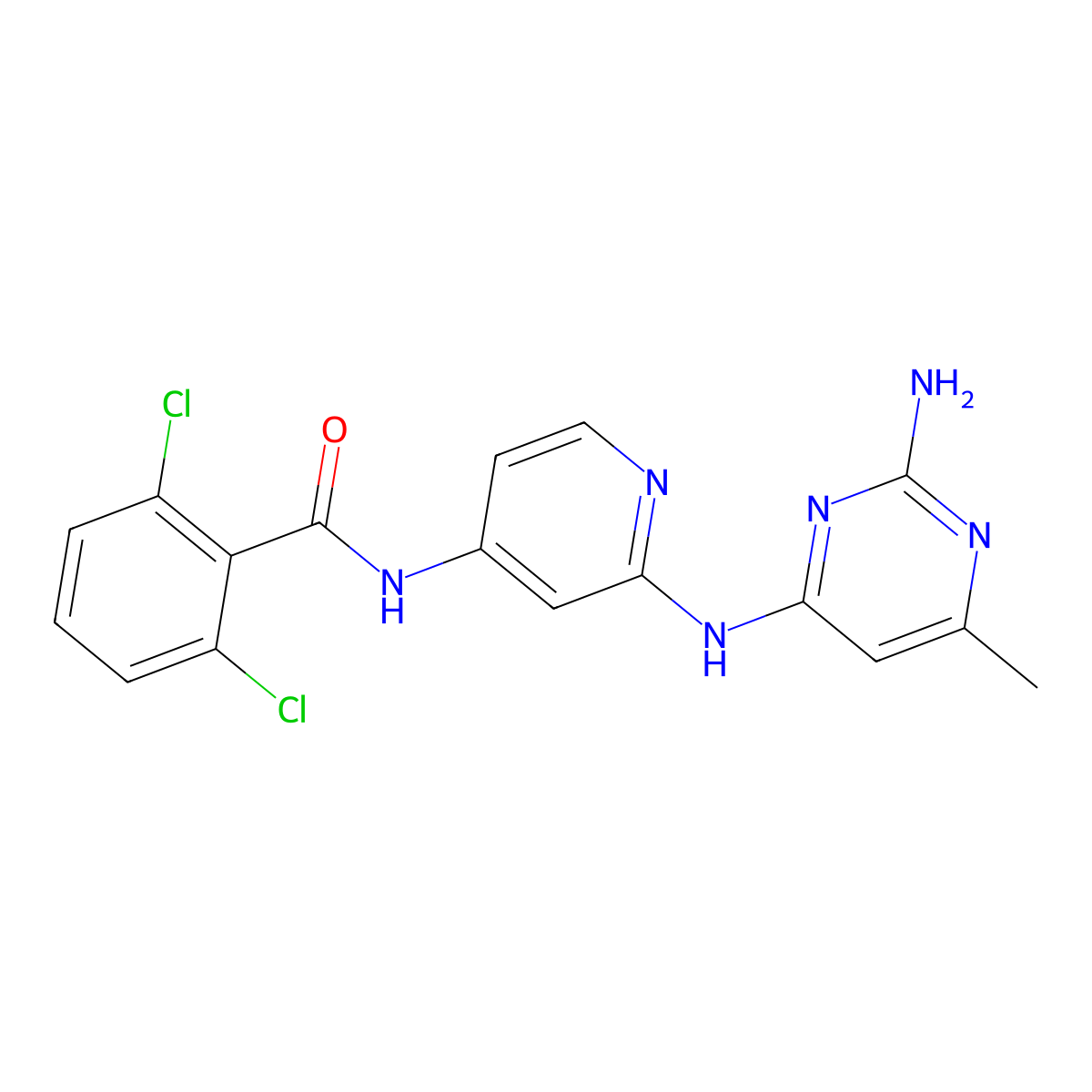 N-(2-((2-amino-6-methylpyrimidin-4-yl)amino)pyridin-4-yl)-2,6-dichlorobenzamide molecular structure, CAS 1258296-60-4