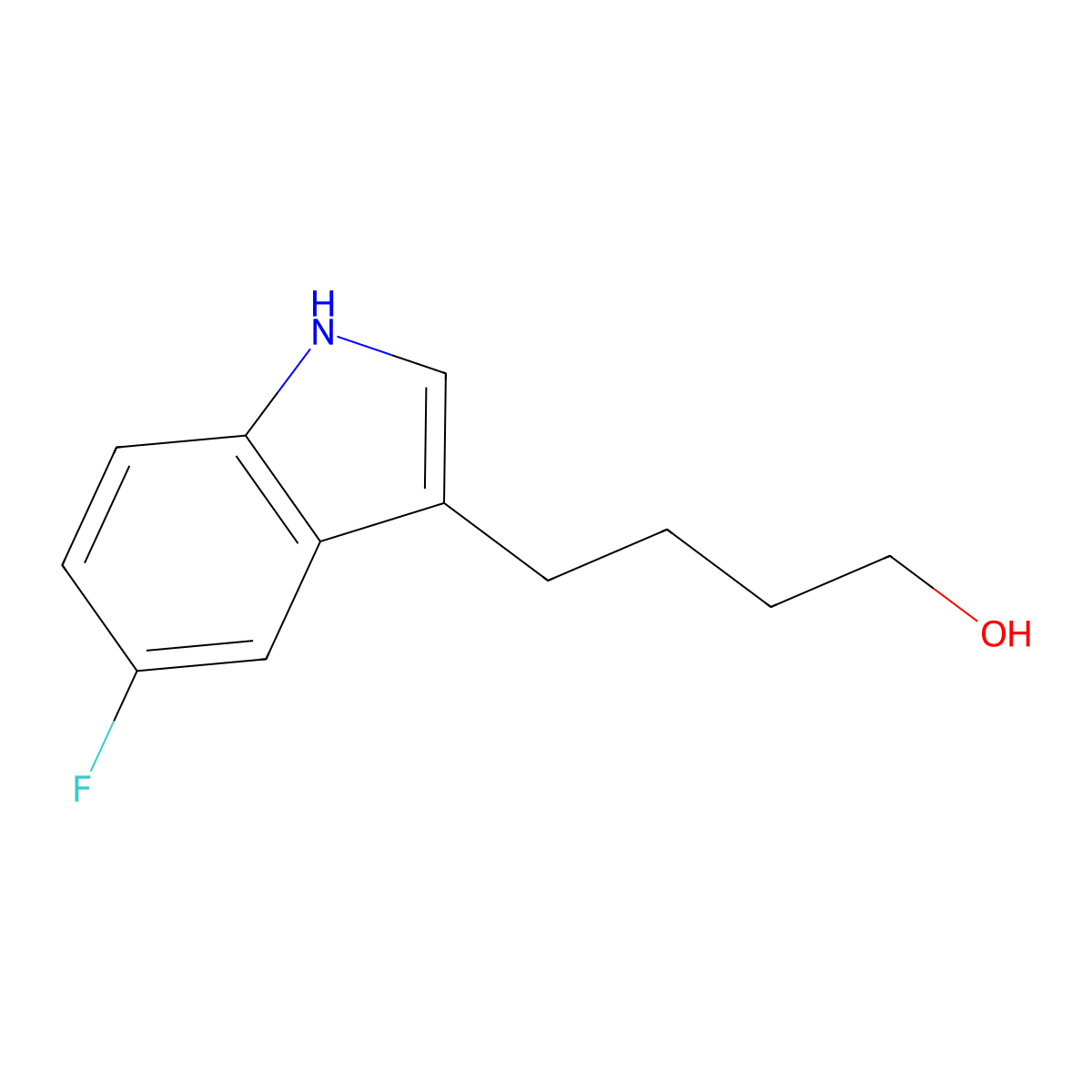 4-(5-fluoro-1H-indol-3-yl)butan-1-ol molecular structure, CAS 1258297-33-4