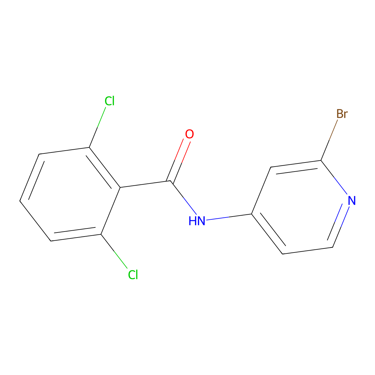 N-(2-Bromopyridin-4-yl)-2,6-dichlorobenzamide molecular structure, CAS 1258298-00-8