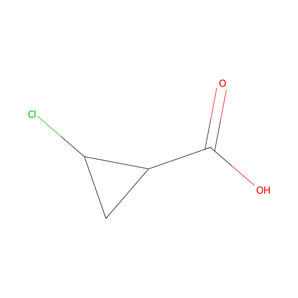 2-Chlorocyclopropane-1-carboxylic acid molecular structure, CAS 1258298-11-1