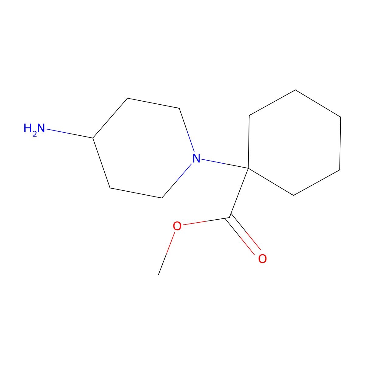 Methyl 1-(4-aminopiperidin-1-YL)cyclohexanecarboxylate molecular structure, CAS 1258304-97-0