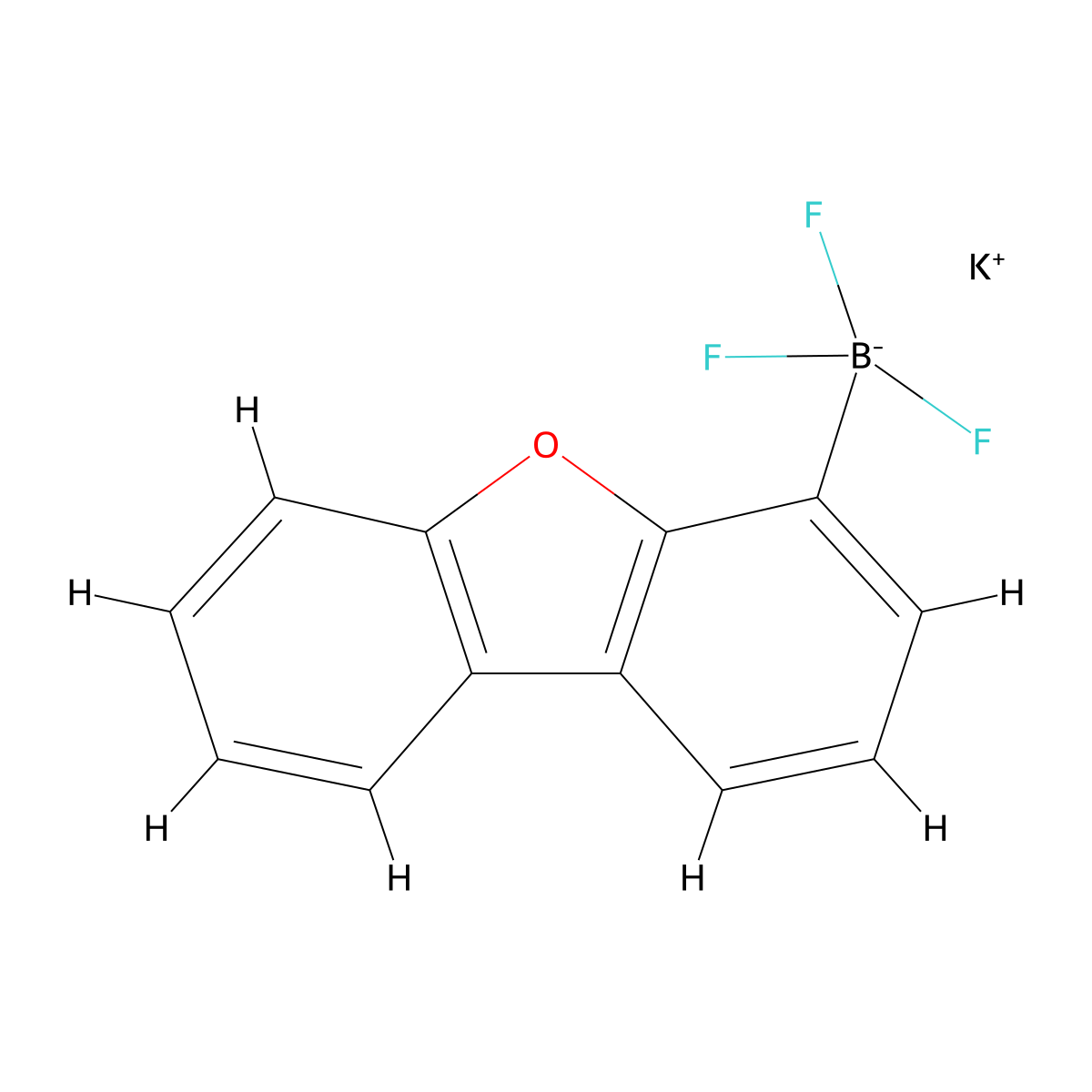 Potassium trifluoro({8-oxatricyclo[7.4.0.0,2,7]trideca-1(9),2(7),3,5,10,12-hexaen-6-yl})boranuide molecular structure, CAS 1258323-47-5