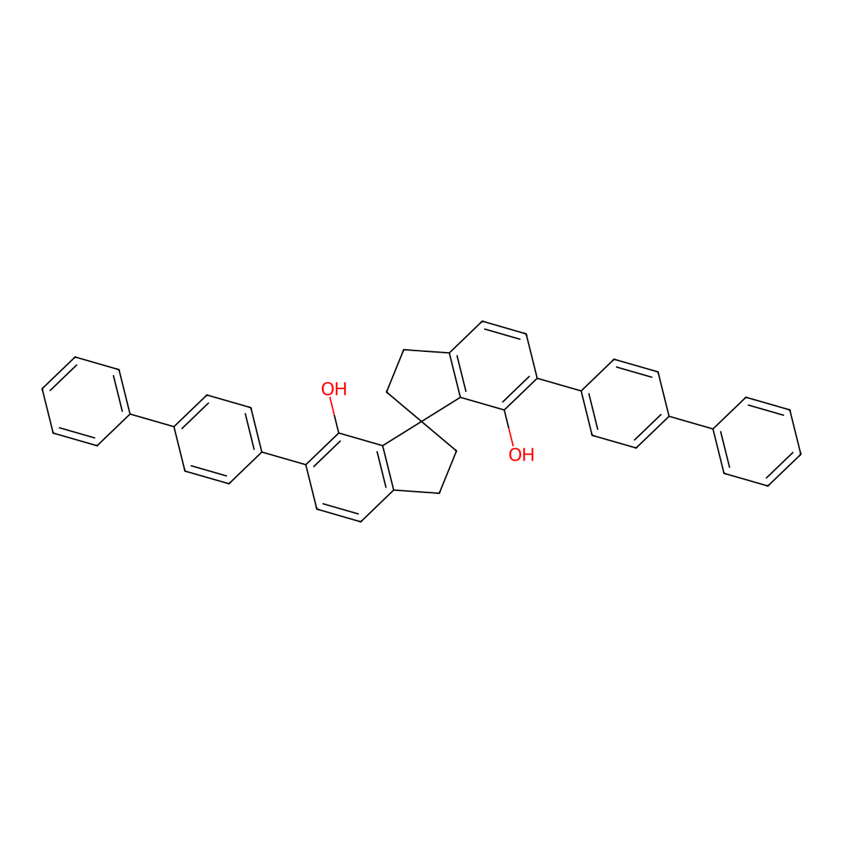 (1S)-6,6'-Bis([1,1'-biphenyl]-4-yl)-2,2',3,3'-tetrahydro-1,1'-spirobi[1H-indene]-7,7'-diol molecular structure, CAS 1258327-00-2