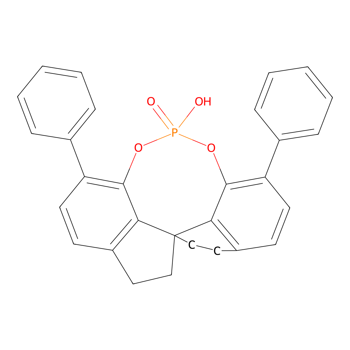 (11aS)-12-Hydroxy-1,10-diphenyl-4,5,6,7-tetrahydrodiindeno[7,1-de:1',7'-fg][1,3,2]dioxaphosphocine 12-oxide molecular structure, CAS 1258327-04-6