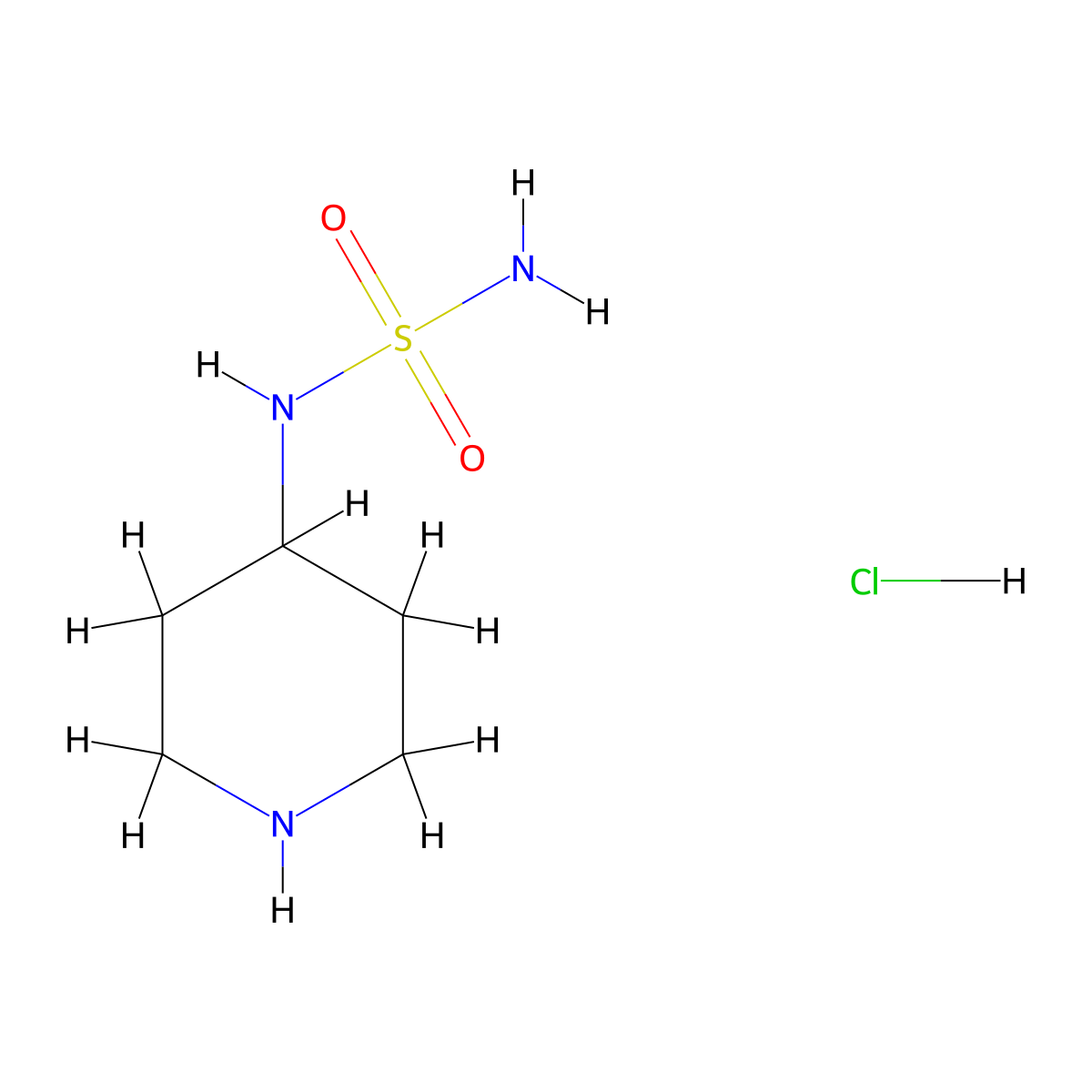N-(piperidin-4-yl)aminosulfonamide hydrochloride molecular structure, CAS 1258327-27-3