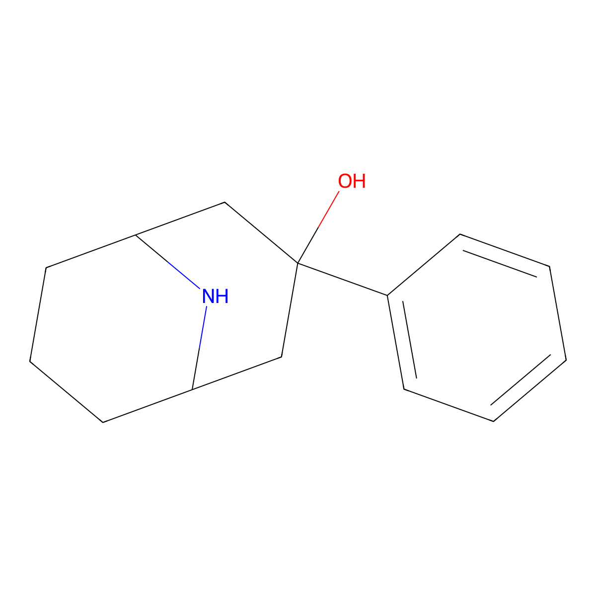 3-Phenyl-9-azabicyclo[3.3.1]nonan-3-ol molecular structure, CAS 125834-96-0