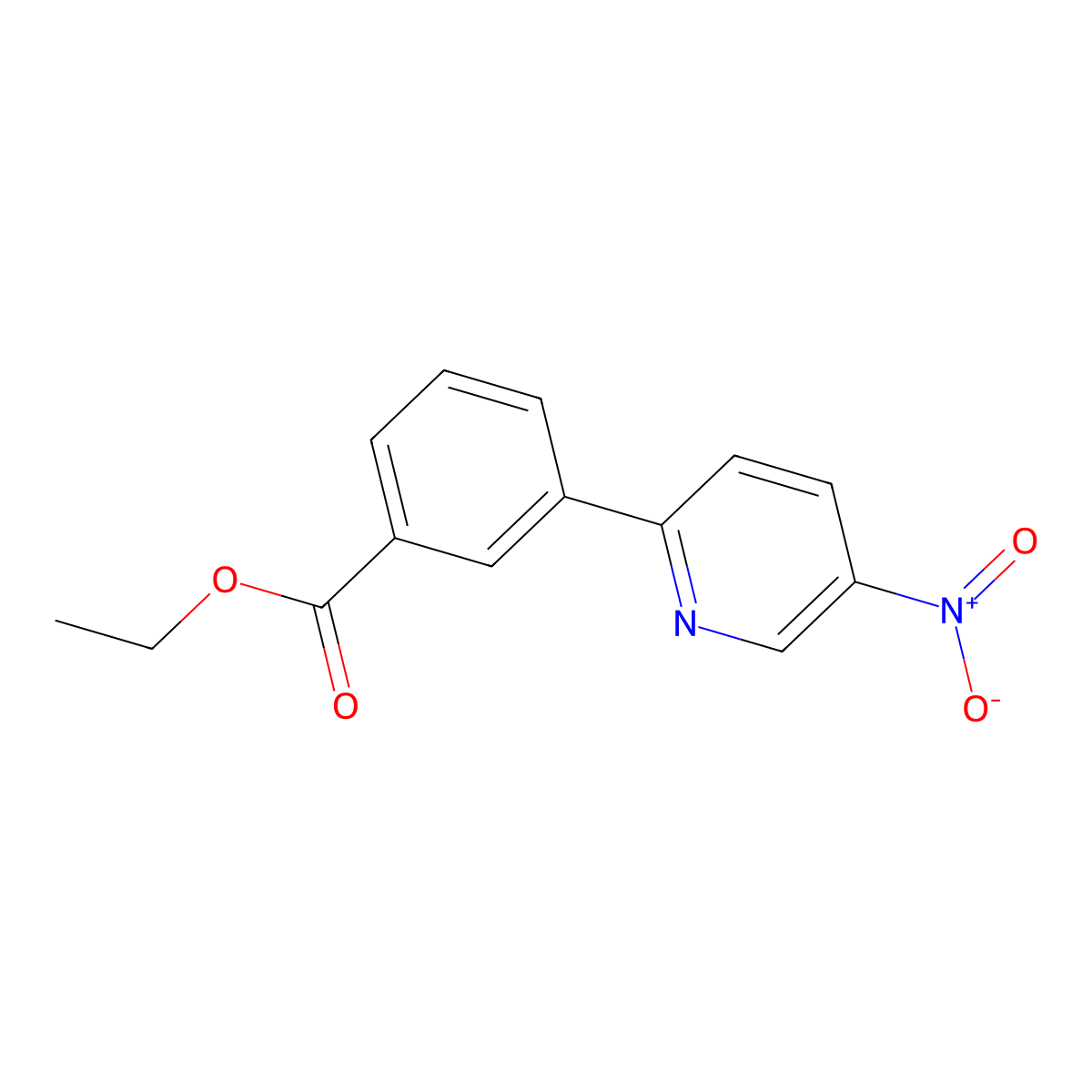 Ethyl 3-(5-nitropyridin-2-yl)benzoate molecular structure, CAS 1258391-89-7