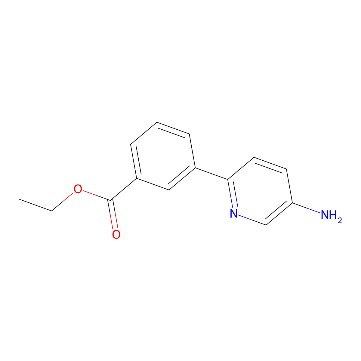 Ethyl 3-(5-aminopyridin-2-yl)benzoate molecular structure, CAS 1258391-90-0