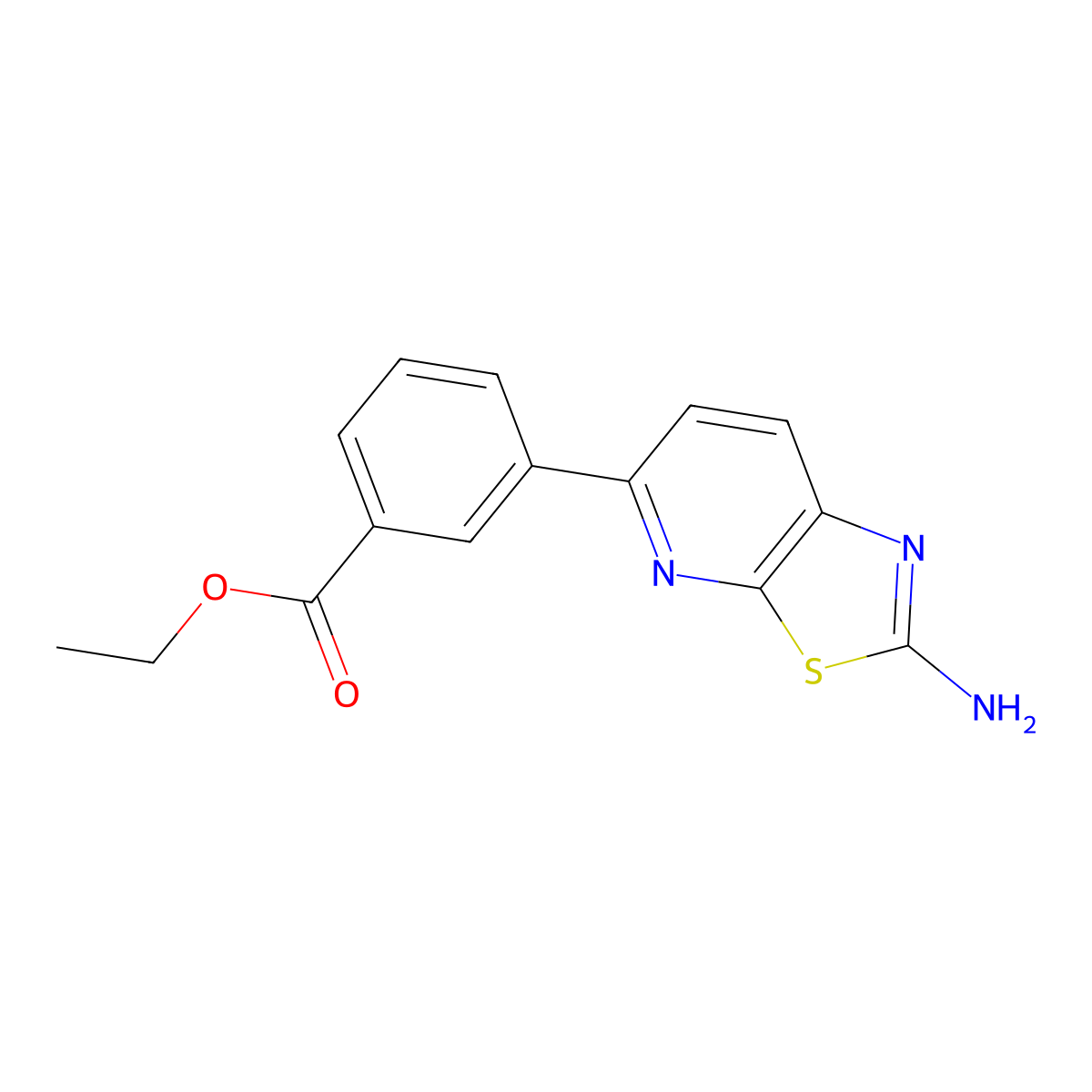 Ethyl 3-(2-aminothiazolo[5,4-b]pyridin-5-yl)benzoate molecular structure, CAS 1258391-94-4