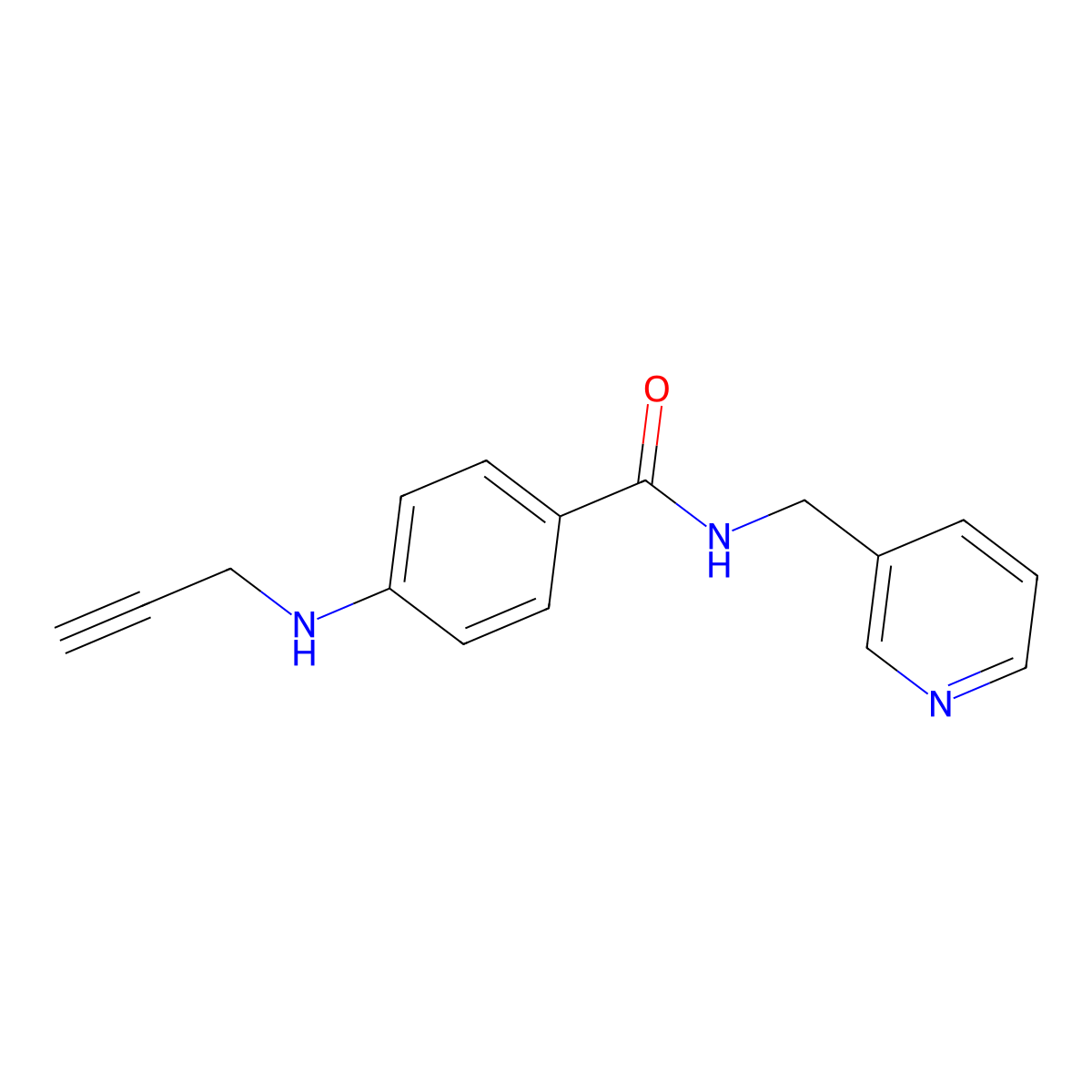 4-(prop-2-ynylamino)-N-(pyridin-3-ylmethyl)benzamide molecular structure, CAS 1258400-21-3