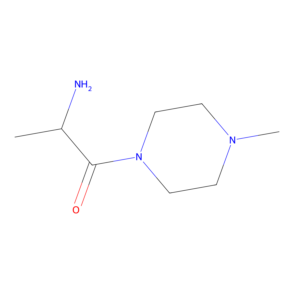 1-Propanone, 2-amino-1-(4-methyl-1-piperazinyl)-, (2R)- molecular structure, CAS 1258405-40-1