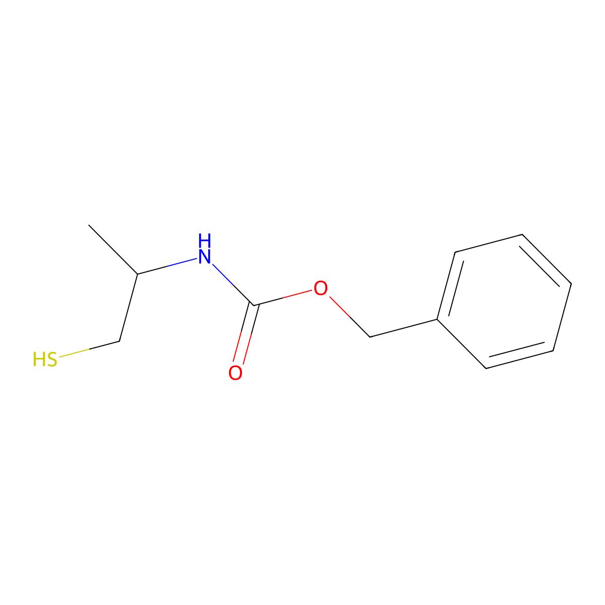 benzyl N-[(2S)-1-sulfanylpropan-2-yl]carbamate molecular structure, CAS 1258407-23-6