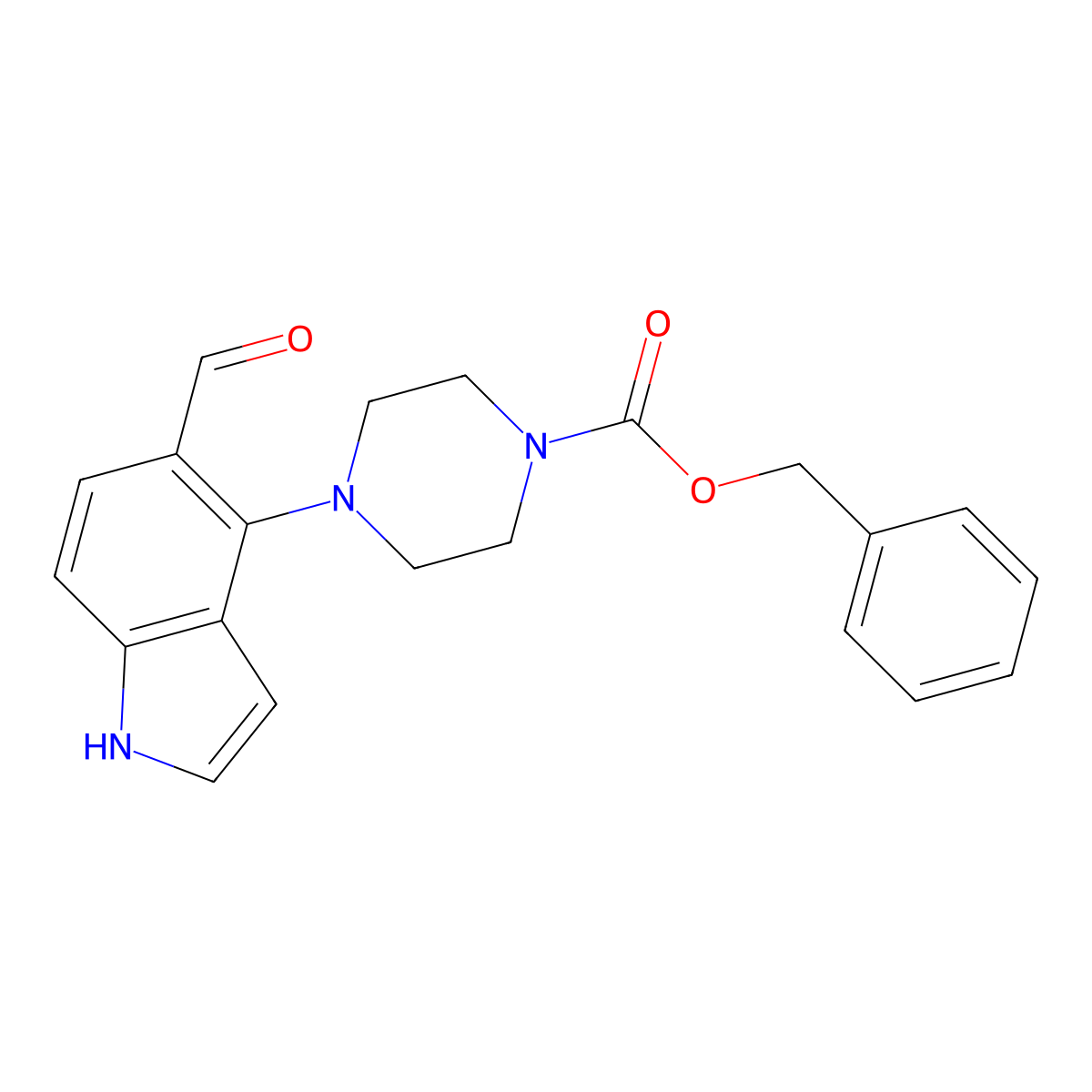 4-[4-(Benzyloxycarbonyl)piperazino]-1H-indole-5-carbaldehyde molecular structure, CAS 1258408-30-8