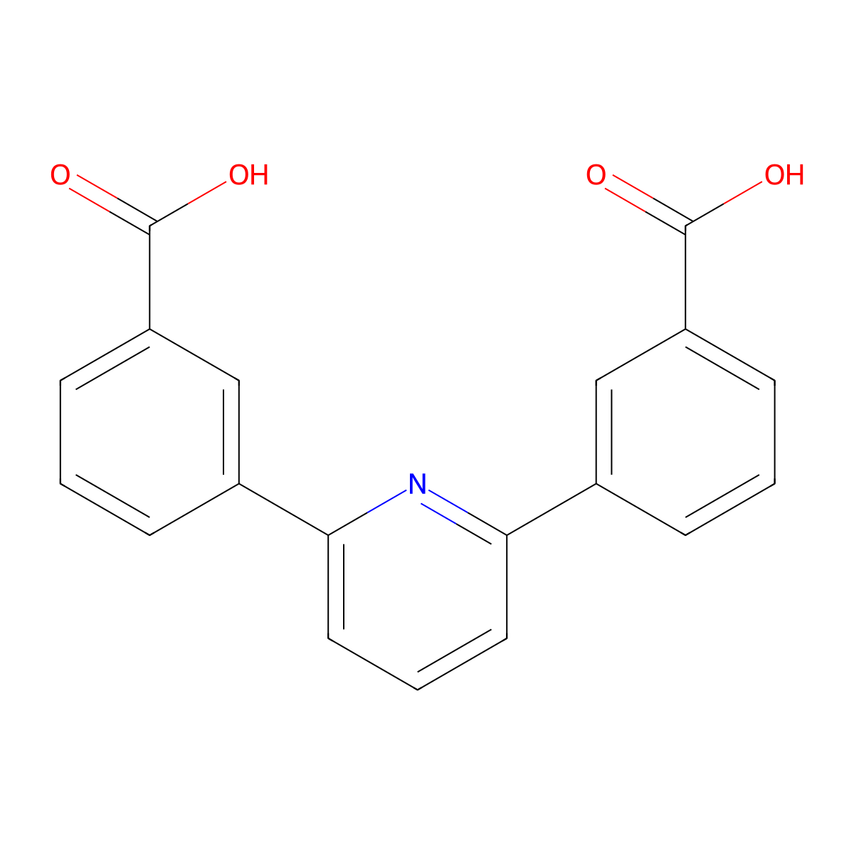 3,3'-(Pyridine-2,6-diyl)dibenzoic acid molecular structure, CAS 1258419-69-0