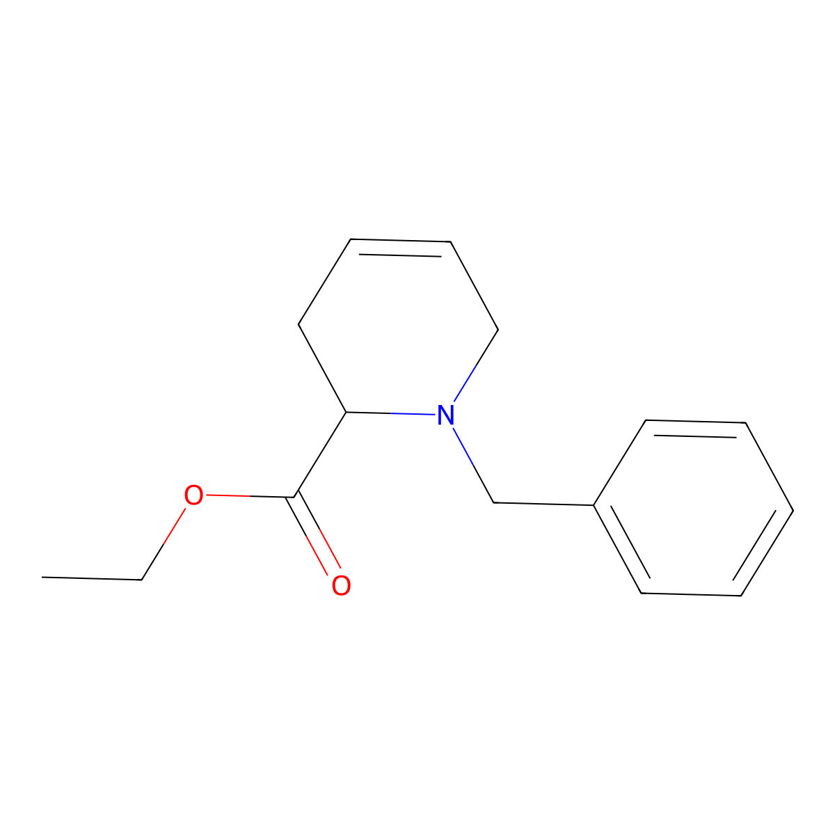 Ethyl 1-benzyl-1,2,3,6-tetrahydropyridine-2-carboxylate molecular structure, CAS 1258422-20-6