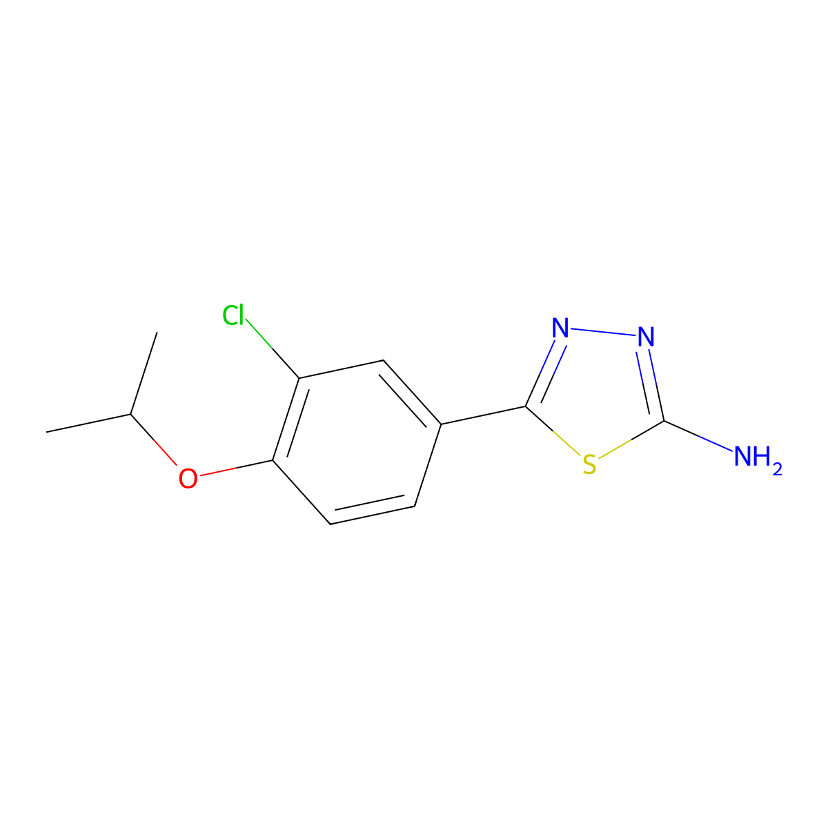 5-(3-chloro-4-isopropoxyphenyl)-1,3,4-thiadiazol-2-aMine molecular structure, CAS 1258440-61-7
