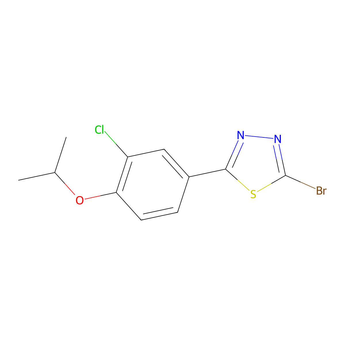 2-broMo-5-(3-chloro-4-isopropoxyphenyl)-1,3,4-thiadiazole molecular structure, CAS 1258440-64-0
