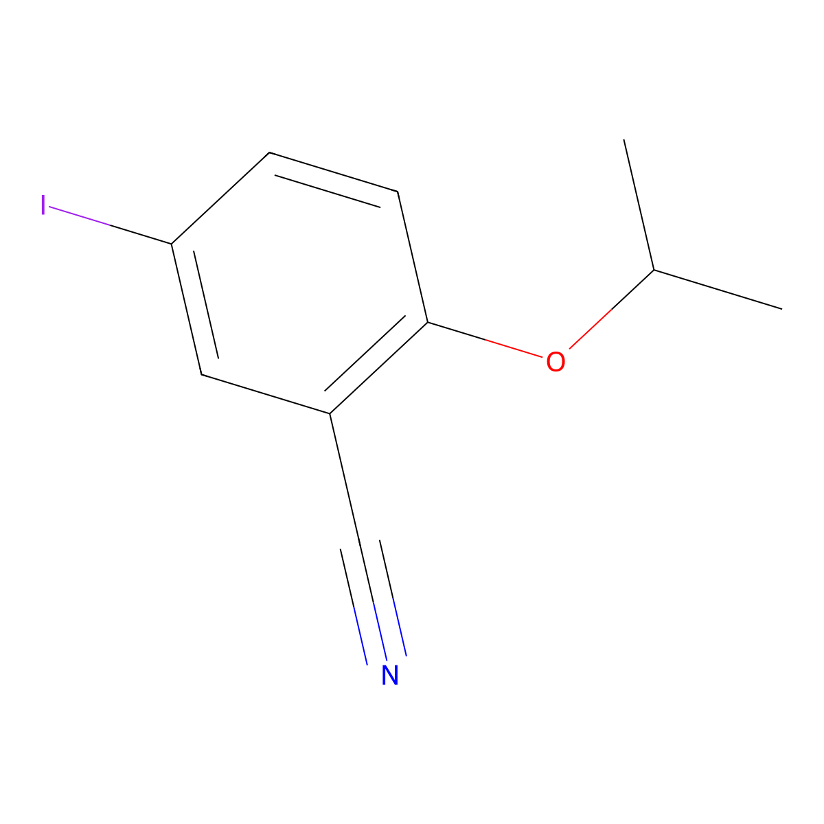 5-Iodo-2-isopropoxybenzonitrile molecular structure, CAS 1258440-83-3
