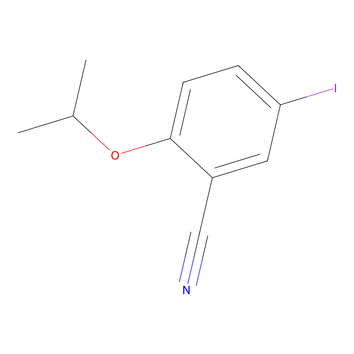 5-Iodo-2-isopropoxybenzonitrile molecular structure, CAS 1258440-83-3