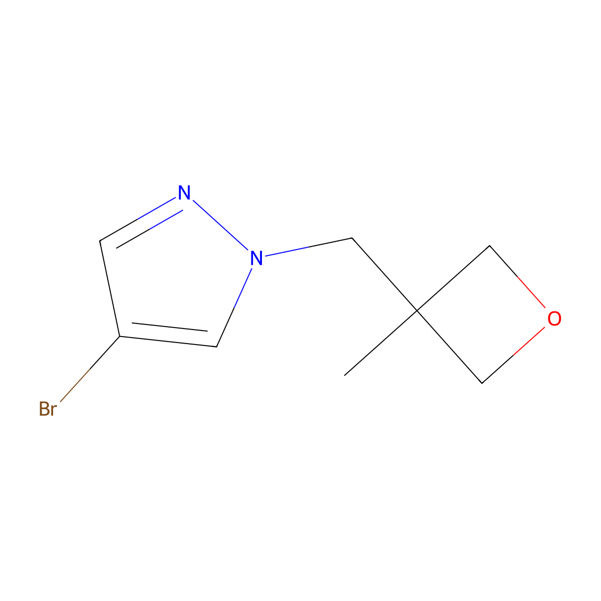 4-bromo-1-[(3-methyloxetan-3-yl)methyl]-1H-pyrazole molecular structure, CAS 1258452-60-6