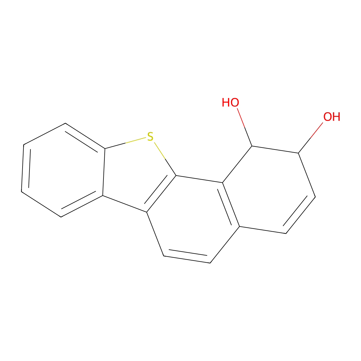 1,2-Dihydroxy-1,2-dihydrobenzo(b)naphtho(2,1-d)thiophene molecular structure, CAS 125847-45-2