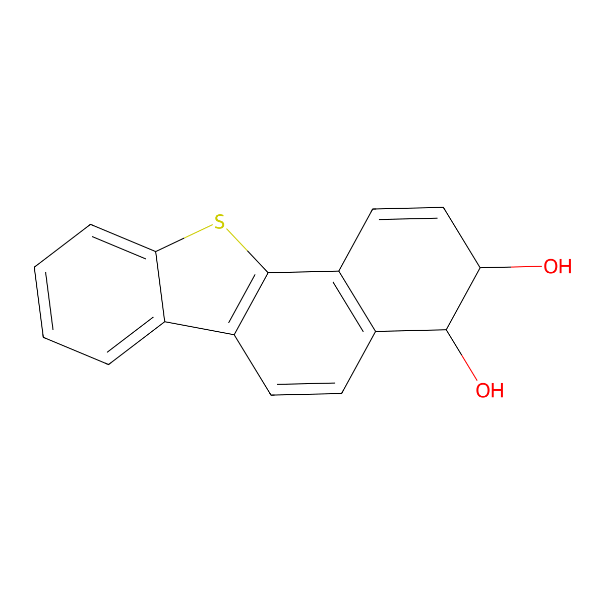 3,4-Dihydroxy-3,4-dihydrobenzo(b)naphtho(2,1-d)thiophene molecular structure, CAS 125847-46-3
