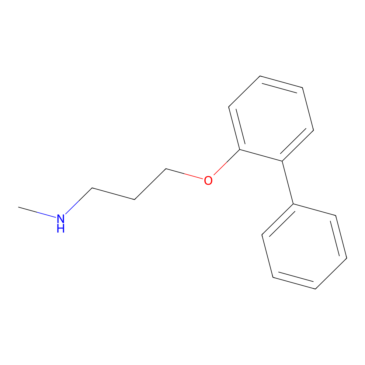 N-methyl-3-(2-phenylphenoxy)propan-1-amine molecular structure, CAS 125849-17-4