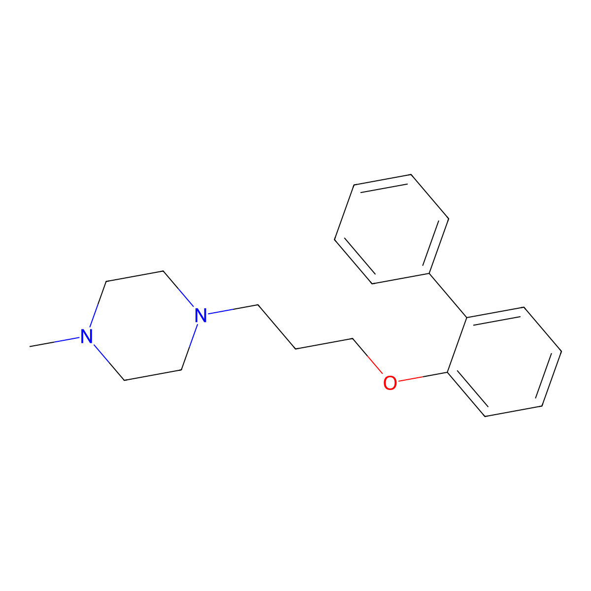 1-Methyl-4-[3-(2-phenylphenoxy)propyl]piperazine molecular structure, CAS 125849-21-0