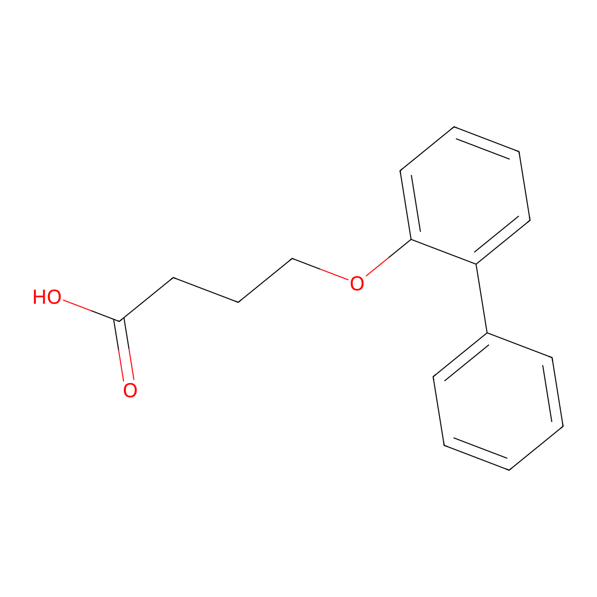 4-(2-Phenylphenoxy)butanoic acid molecular structure, CAS 125849-40-3