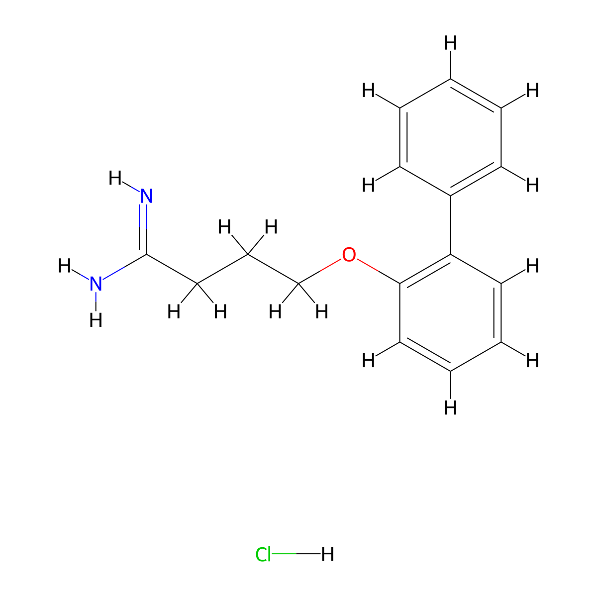 Butanimidamide, 4-((1,1'-biphenyl)-2-yloxy)-, monohydrochloride molecular structure, CAS 125849-41-4