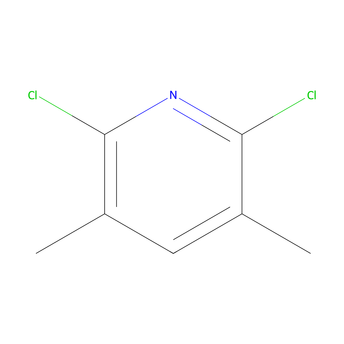 2,6-Dichloro-3,5-dimethylpyridine molecular structure, CAS 125849-95-8