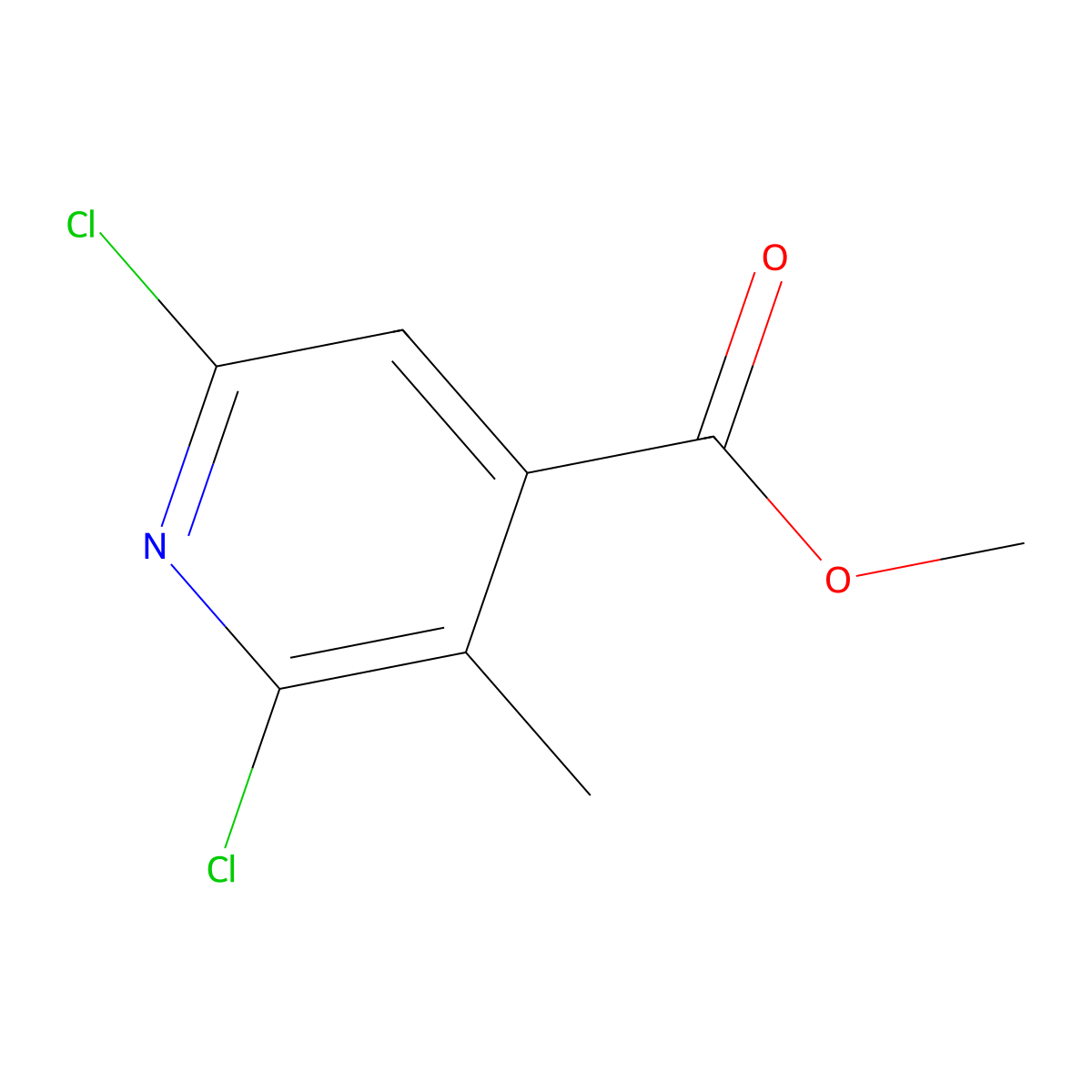 Methyl 2,6-dichloro-3-methylpyridine-4-carboxylate molecular structure, CAS 125849-96-9