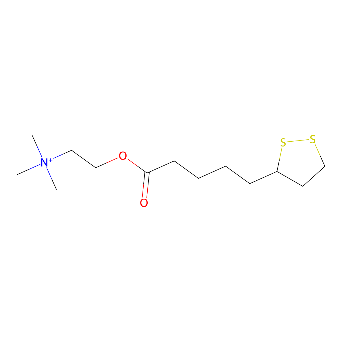 alpha-R-Lipoic acid choline ester molecular structure, CAS 1258491-58-5