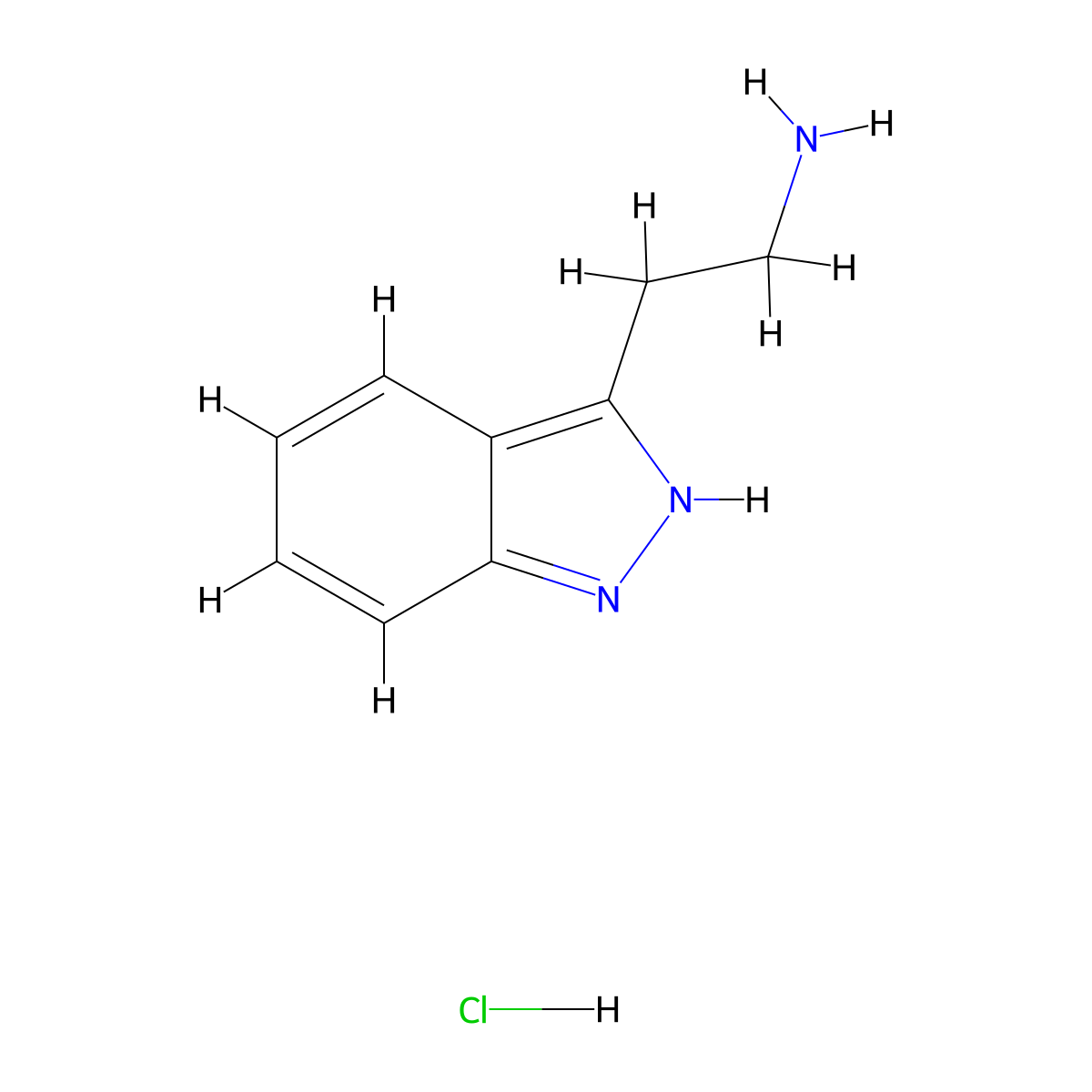 2-(1H-Indazol-3-yl)ethanamine hydrochloride molecular structure, CAS 1258504-46-9