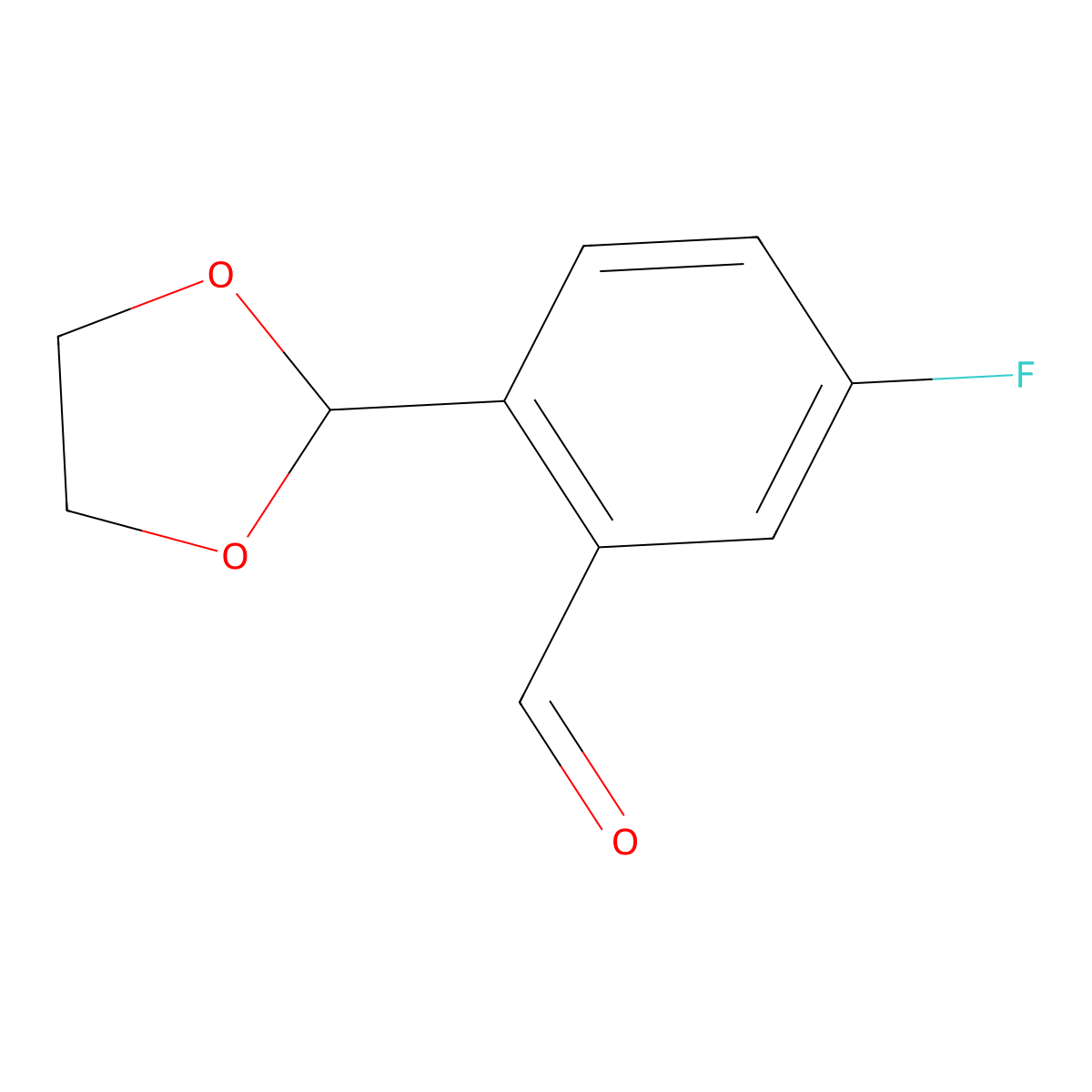2-(1,3-Dioxolan-2-yl)-5-fluorobenzaldehyde molecular structure, CAS 1258512-08-1