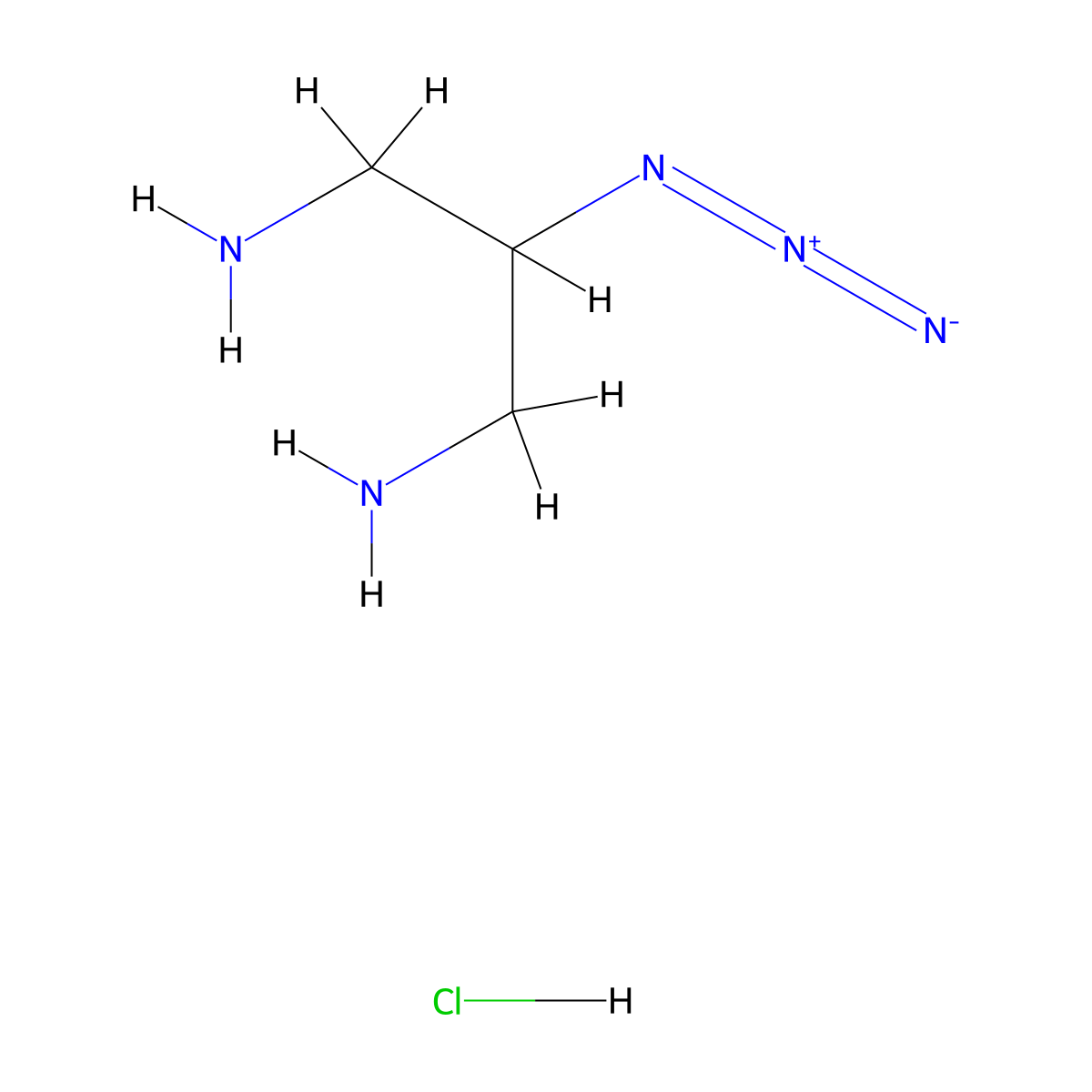2-Azidopropane-1,3-diamine 2HCl molecular structure, CAS 1258536-01-4