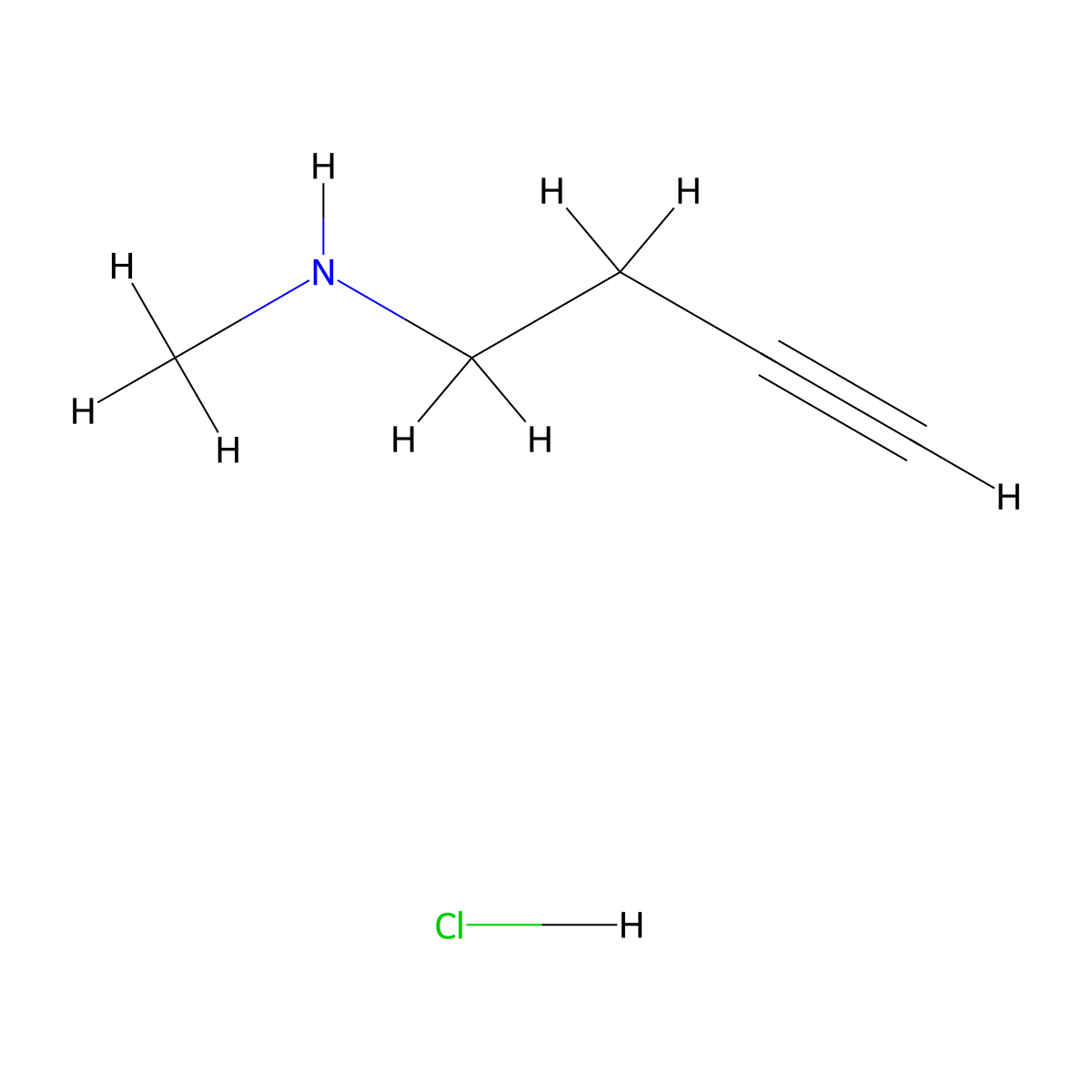 (But-3-yn-1-yl)(methyl)amine hydrochloride molecular structure, CAS 1258538-09-8