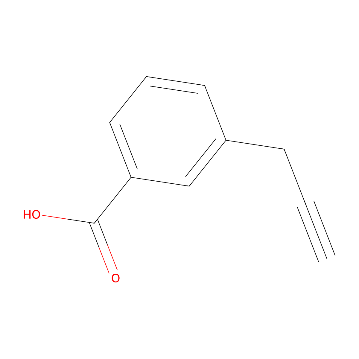 3-(Prop-2-yn-1-yl)benzoic acid molecular structure, CAS 1258540-52-1