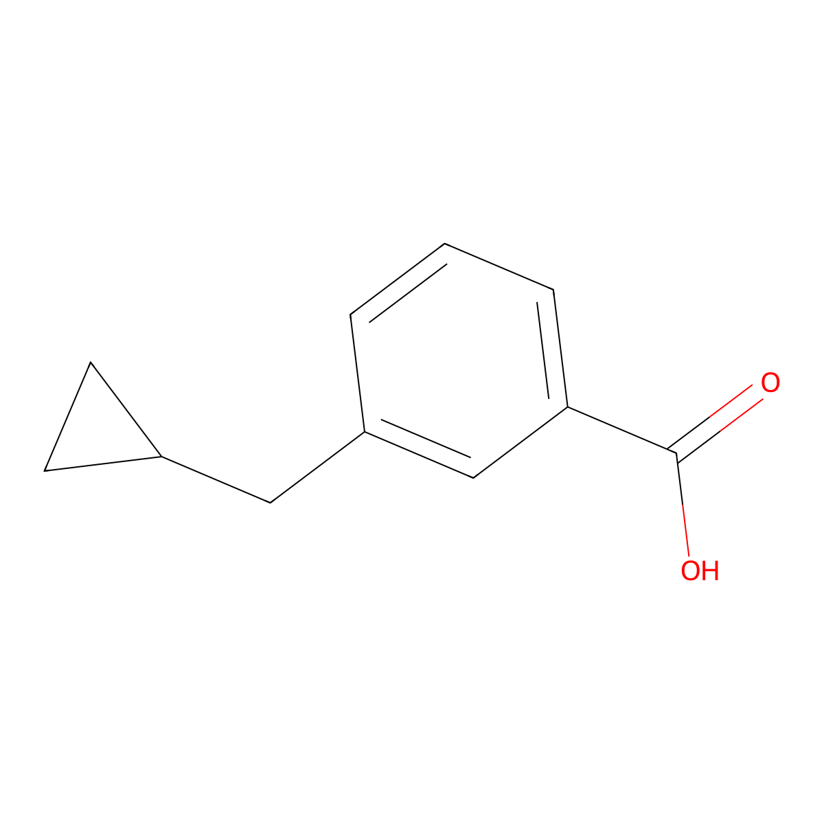 3-(Cyclopropylmethyl)benzoic acid molecular structure, CAS 1258540-55-4