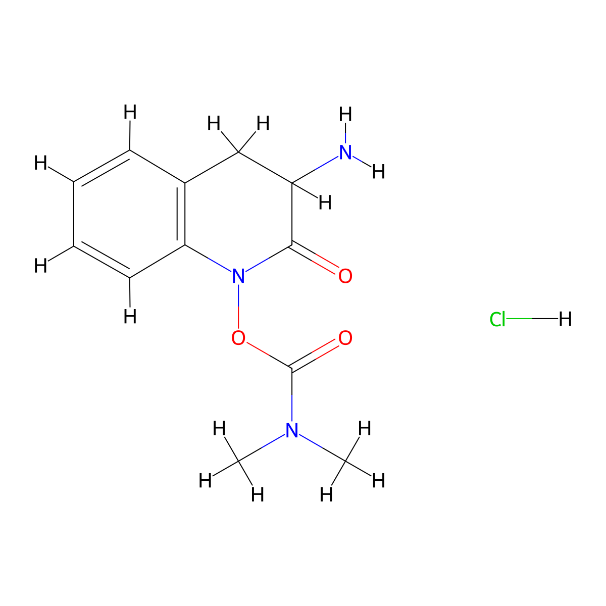 3-Amino-2-oxo-3,4-dihydroquinolin-1(2H)-yl dimethylcarbamate hydrochloride molecular structure, CAS 1258545-29-7
