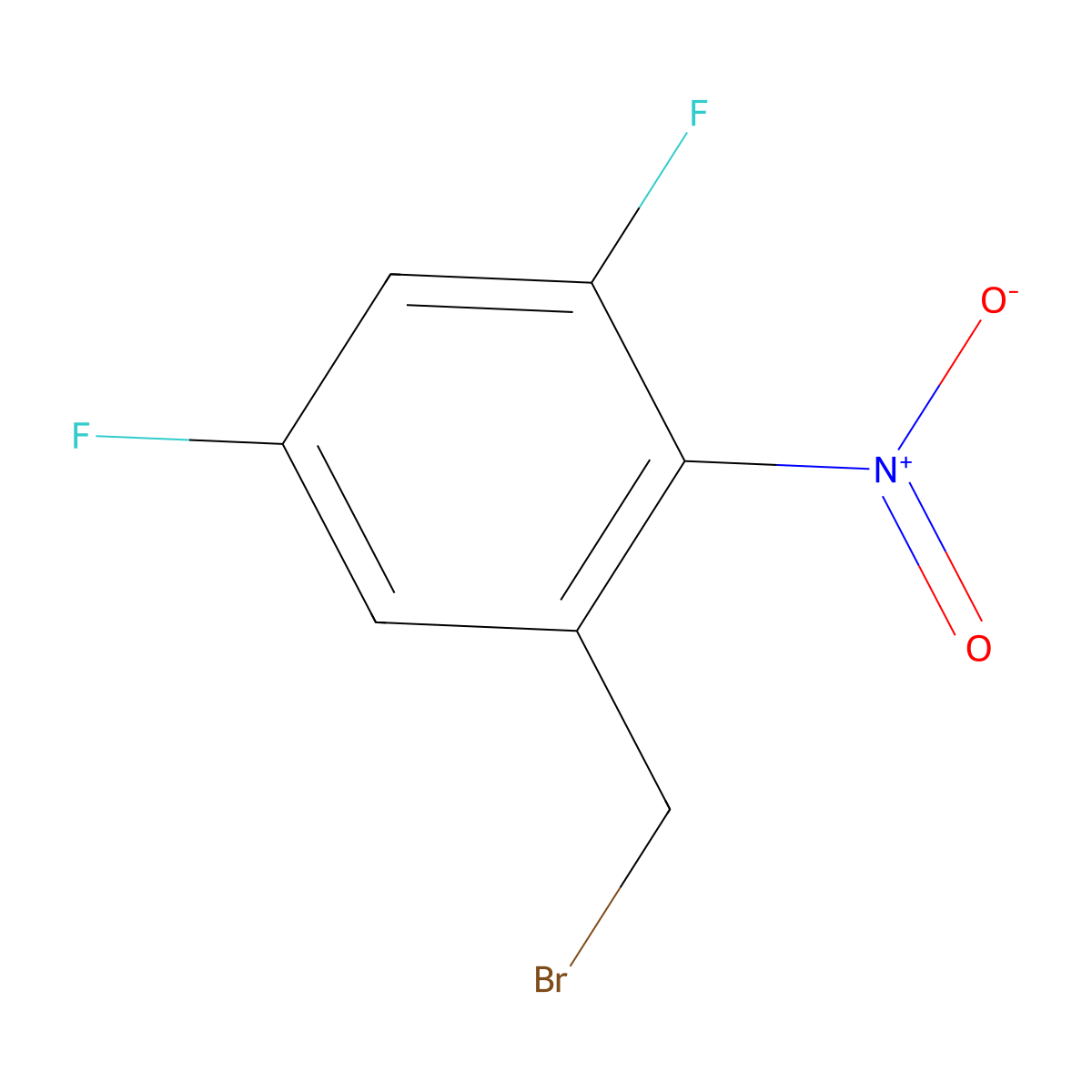 3,5-Difluoro-2-nitrobenzyl bromide molecular structure, CAS 1258546-65-4