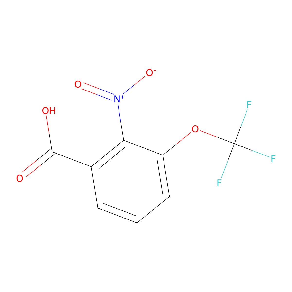 2-Nitro-3-(trifluoromethoxy)benzoic acid molecular structure, CAS 1258547-42-0