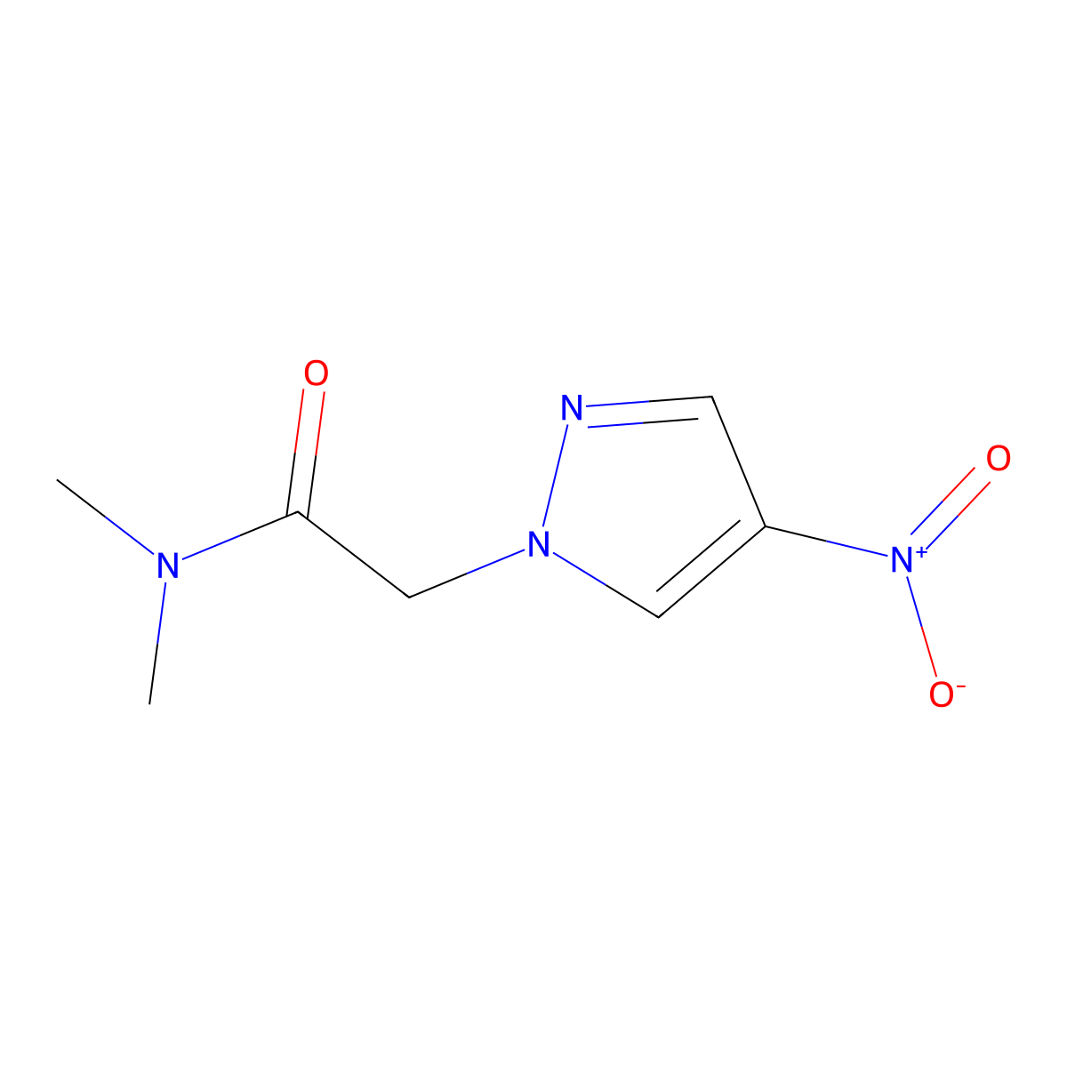N,N-dimethyl-2-(4-nitro-1H-pyrazol-1-yl)acetamide molecular structure, CAS 1258558-22-3