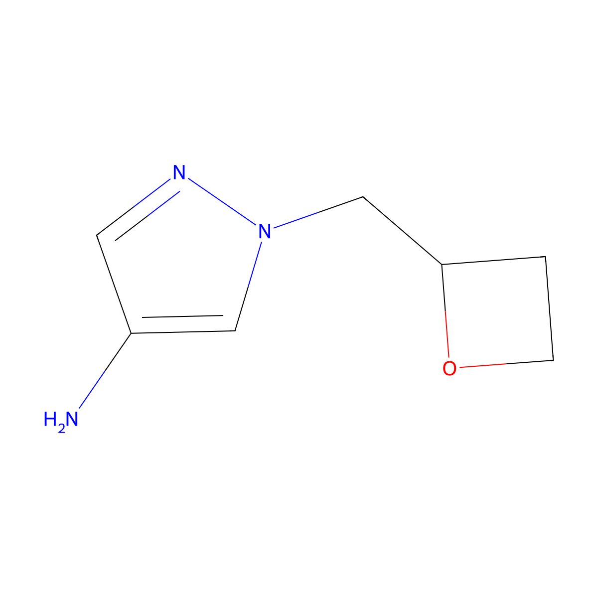 1-(Oxetan-2-ylmethyl)-1h-pyrazol-4-amine molecular structure, CAS 1258558-38-1